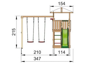 Детская площадка Jungle Gym Hut 2-Swing цена и информация | Деревянный стол для пикника с зонтиком AXI | 220.lv