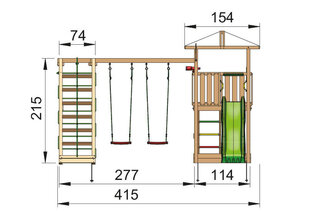 Детская площадка Jungle Gym Hut 2-Climb цена и информация | Детская садовая мебель | 220.lv