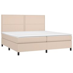 vidaXL atsperu gulta ar matraci, LED, kapučīno, 200x200 cm цена и информация | Кровати | 220.lv