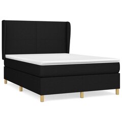 vidaXL atsperu gulta ar matraci, melna, 140x200 cm, audums cena un informācija | Gultas | 220.lv