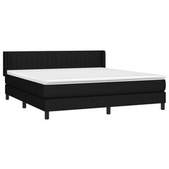 vidaXL atsperu gulta ar matraci, melns, 160x200 cm, audums cena un informācija | Gultas | 220.lv