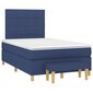 vidaXL atsperu gultas rāmis ar matraci, zils, 120x200 cm, audums цена и информация | Gultas | 220.lv