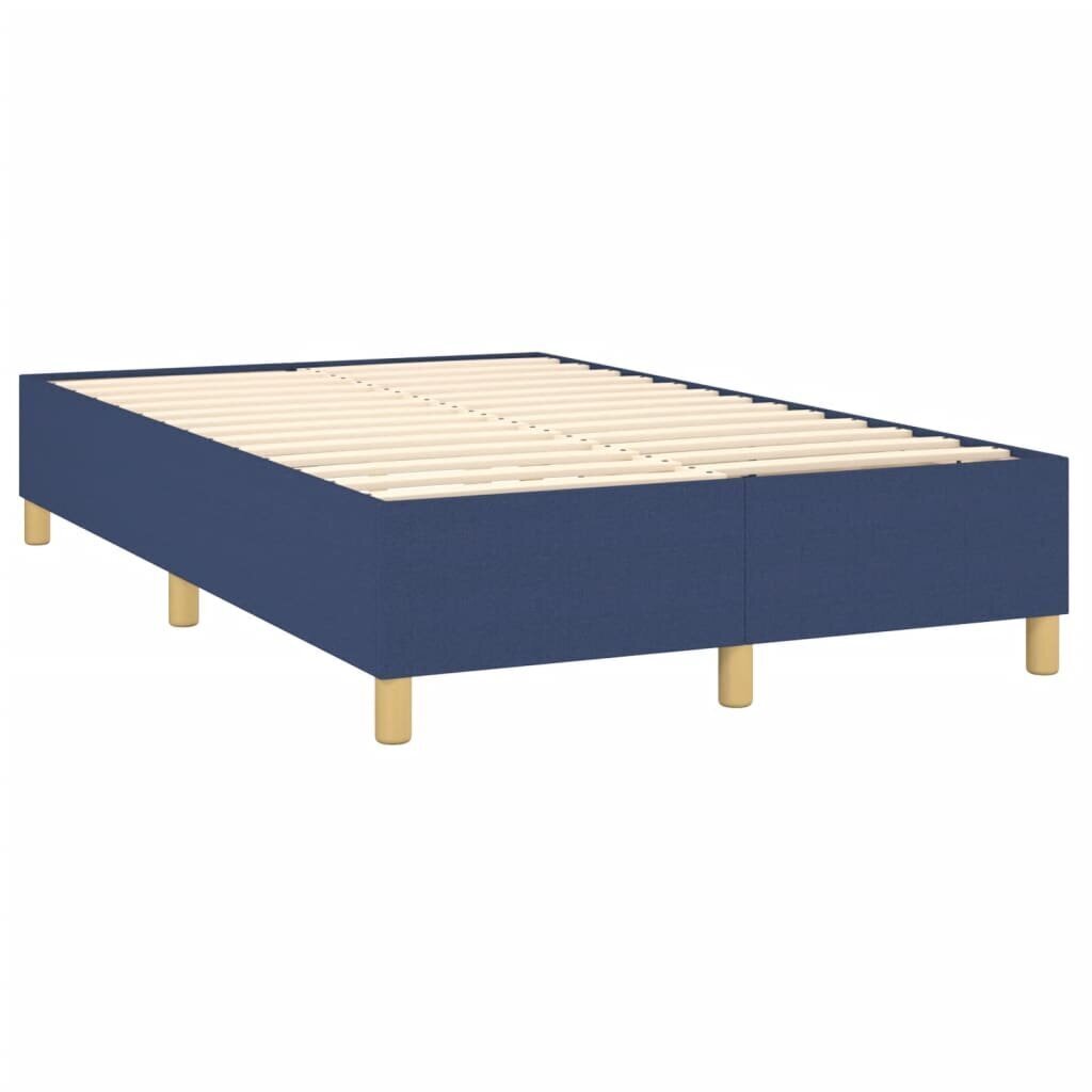 vidaXL atsperu gultas rāmis ar matraci, zils, 120x200 cm, audums цена и информация | Gultas | 220.lv