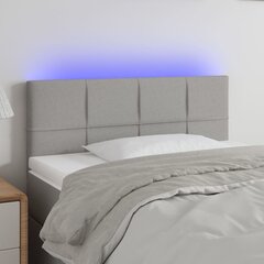 vidaXL gultas galvgalis ar LED, 100x5x78/88 cm, gaiši pelēks audums cena un informācija | Gultas | 220.lv