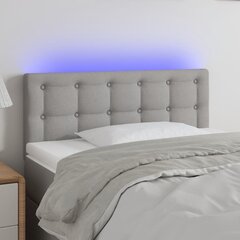 vidaXL gultas galvgalis ar LED, 100x5x78/88 cm, gaiši pelēks audums cena un informācija | Gultas | 220.lv