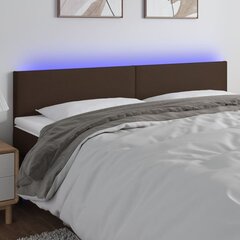vidaXL gultas galvgalis ar LED, 160x5x78/88 cm, brūna mākslīgā āda cena un informācija | Gultas | 220.lv