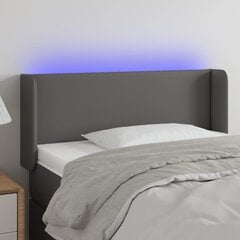 vidaXL gultas galvgalis ar LED, 83x16x78/88 cm, pelēka mākslīgā āda цена и информация | Кровати | 220.lv