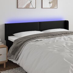 Изголовье со светодиодной подсветкой, черное, 163x16x78/88 см цена и информация | Кровати | 220.lv