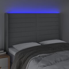 vidaXL gultas galvgalis ar LED, 147x16x118/128 cm, gaiši pelēks audums цена и информация | Кровати | 220.lv