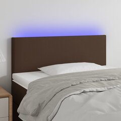 vidaXL gultas galvgalis ar LED, 100x5x78/88 cm, brūna mākslīgā āda cena un informācija | Gultas | 220.lv
