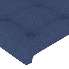 vidaXL gultas galvgalis ar LED, 83x16x118/128 cm, zils audums cena un informācija | Gultas | 220.lv