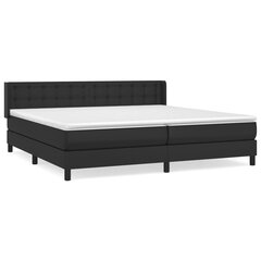 vidaXL atsperu gulta ar matraci, melna, 200x200 cm, mākslīgā āda цена и информация | Кровати | 220.lv
