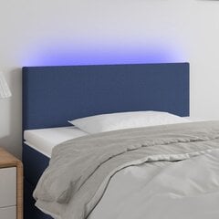 vidaXL gultas galvgalis ar LED, 90x5x78/88 cm, zils audums цена и информация | Кровати | 220.lv