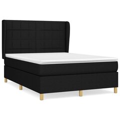 vidaXL atsperu gulta ar matraci, melna, 140x200 cm, audums цена и информация | Кровати | 220.lv
