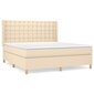 vidaXL atsperu gulta ar matraci, krēmkrāsas, 160x200 cm, audums цена и информация | Gultas | 220.lv
