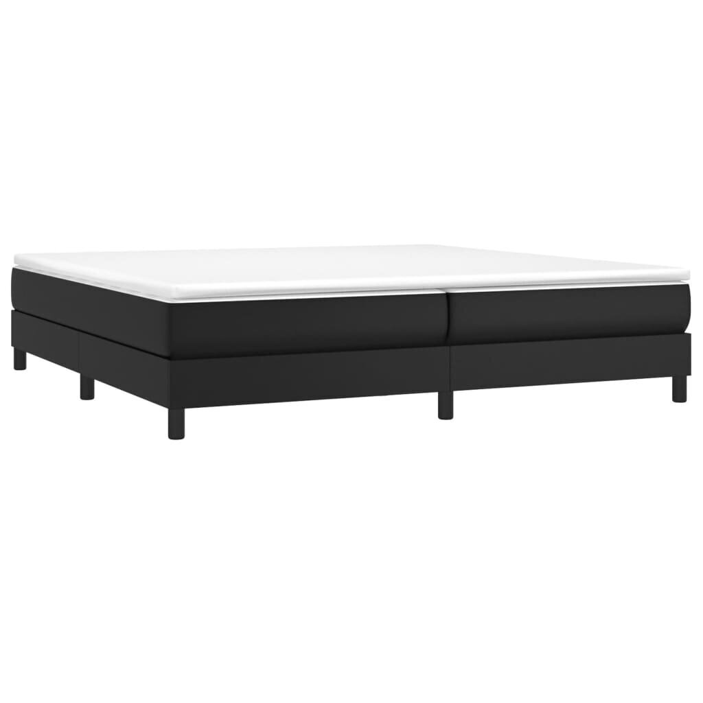 vidaXL atsperu gulta ar matraci, melna, 200x200 cm, mākslīgā āda цена и информация | Gultas | 220.lv