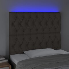 vidaXL gultas galvgalis ar LED, 100x7x118/128 cm, pelēkbrūns audums цена и информация | Кровати | 220.lv