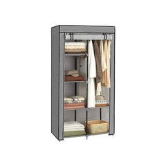 Тканевый шкаф с металлическим каркасом 88х45х168см., цвет серый цена и информация | Шкафы | 220.lv