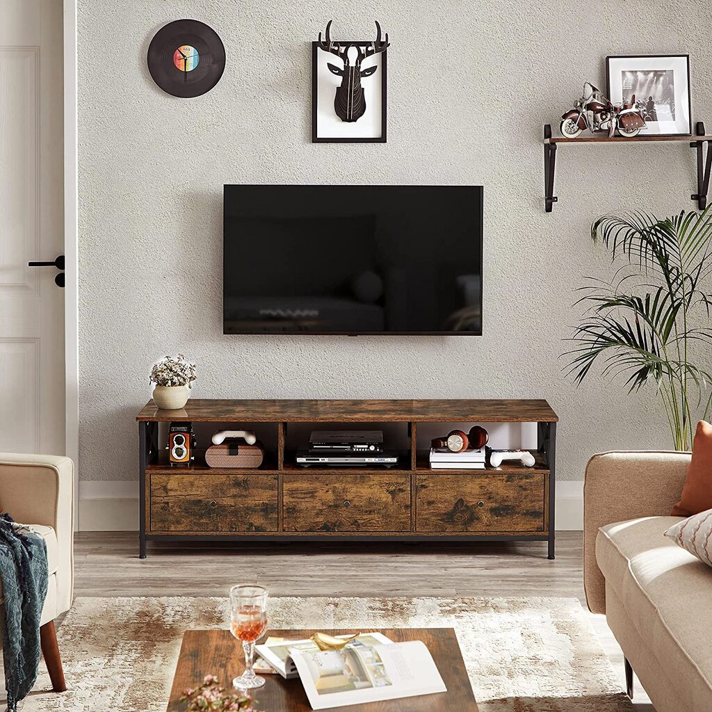 TV skapis LTV301B01, 147x40x50 cm, brūns/melns цена и информация | TV galdiņi | 220.lv