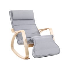 Šūpuļkrēsls ar regulējamu kāju balstu LYY42G, gaiši pelēks цена и информация | Кресла в гостиную | 220.lv