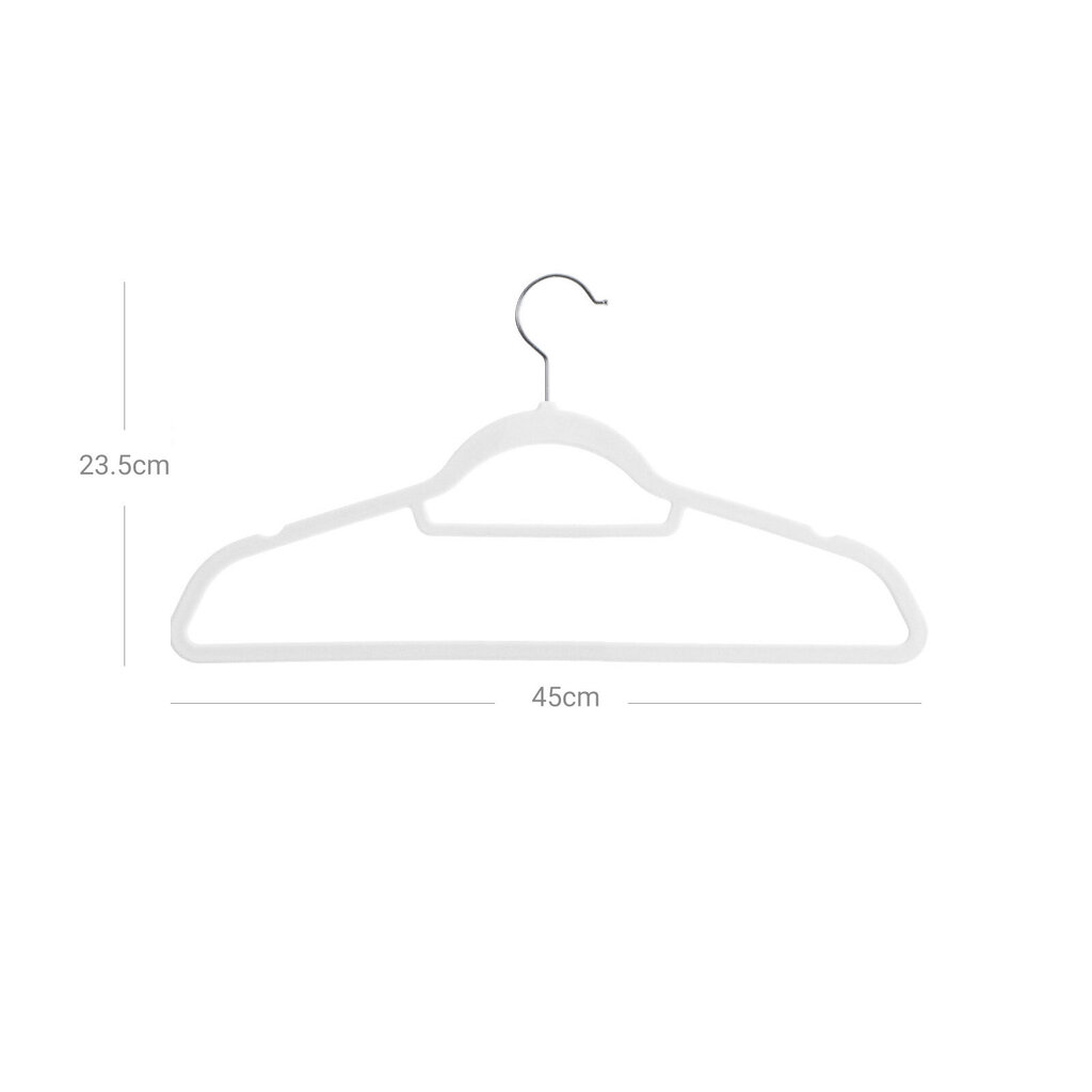 Drēbju pakaramie, 50 gab. balta krāsa цена и информация | Pakaramie un apģērbu maisi | 220.lv