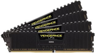 Corsair Vengeance LPX, 64GB (4x16GB), DDR4, 2400MHz DRAM 2400MHz C14 Набор памяти - черный цена и информация | Оперативная память (RAM) | 220.lv