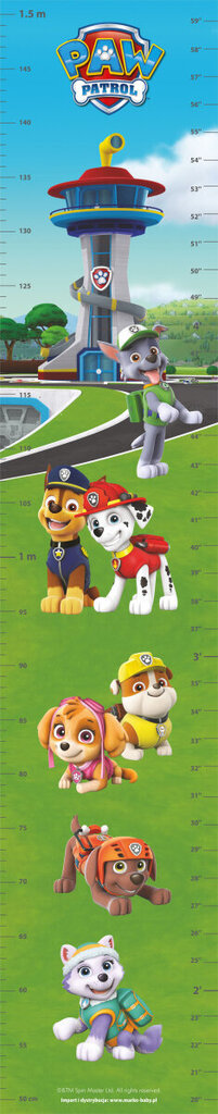 Auguma mērītājs/sienas dekorācija Ķepu patruļa (Paw Patrol) cena un informācija | Dekoratīvās uzlīmes | 220.lv