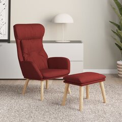 Atpūtas krēsls ar kāju balstu, sarkanvīna, auduma цена и информация | Кресла в гостиную | 220.lv