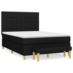 vidaXL atsperu gulta ar matraci, melns audums, 140x190 cm цена и информация | Кровати | 220.lv