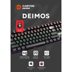 Клавиатура Canyon, Deimos GK-4, US-раскладка цена и информация | Клавиатуры | 220.lv