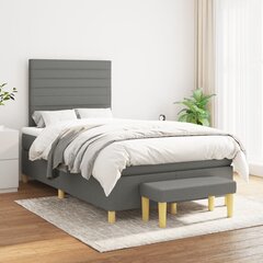 vidaXL atsperu gulta ar matraci, tumši pelēks audums, 120x200cm cena un informācija | Gultas | 220.lv
