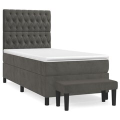 vidaXL Кровать с пружинами и матрасом, серый, 80х200см, бархат цена и информация | Кровати | 220.lv