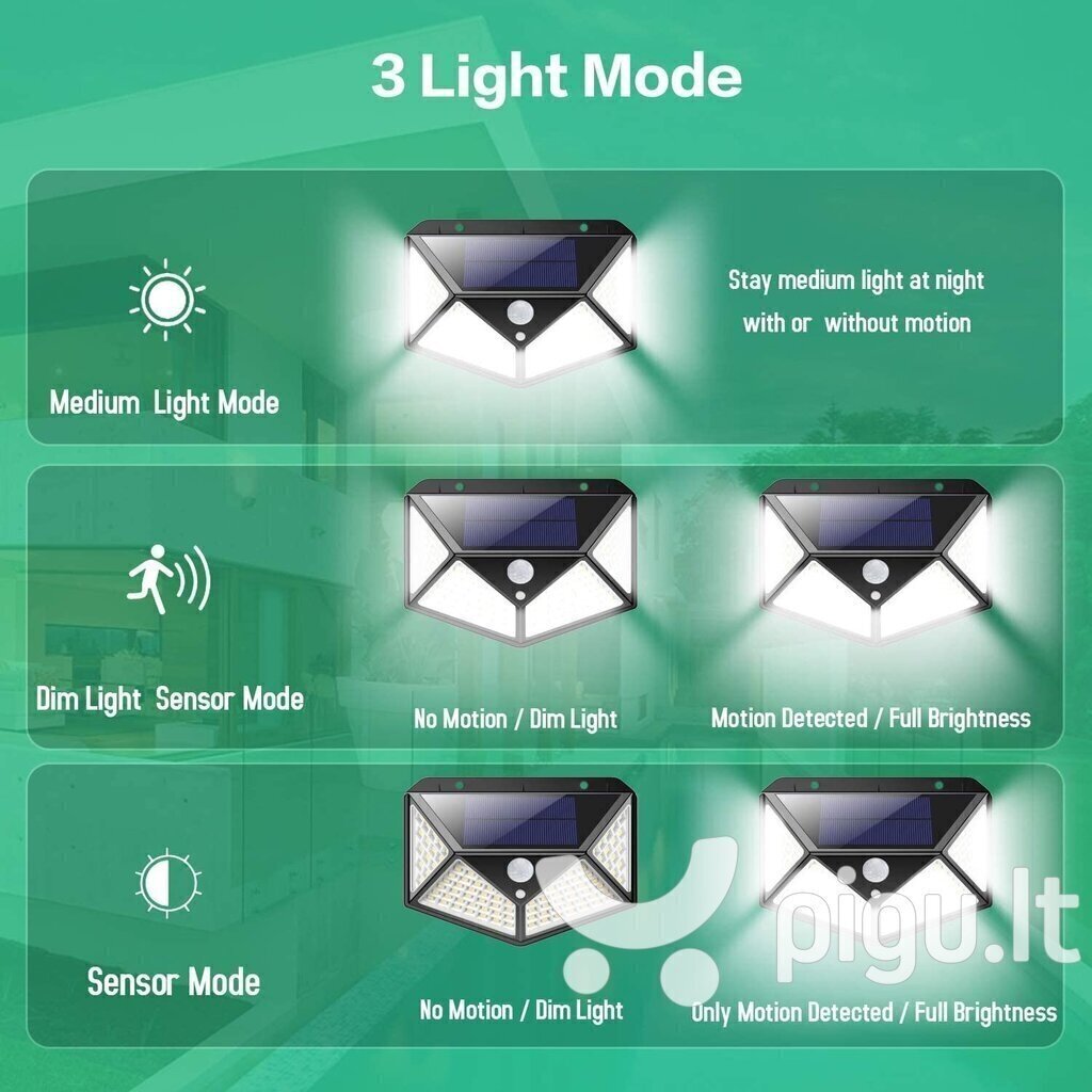 Saules baterijas LED 100 SMD cena un informācija | Āra apgaismojums | 220.lv