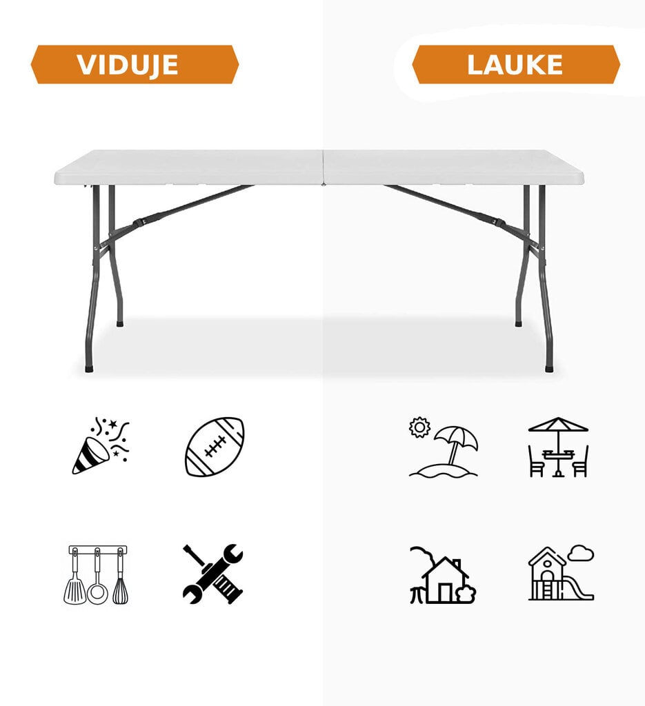 Saliekams galds Tonro, 120 cm cena un informācija | Dārza galdi | 220.lv