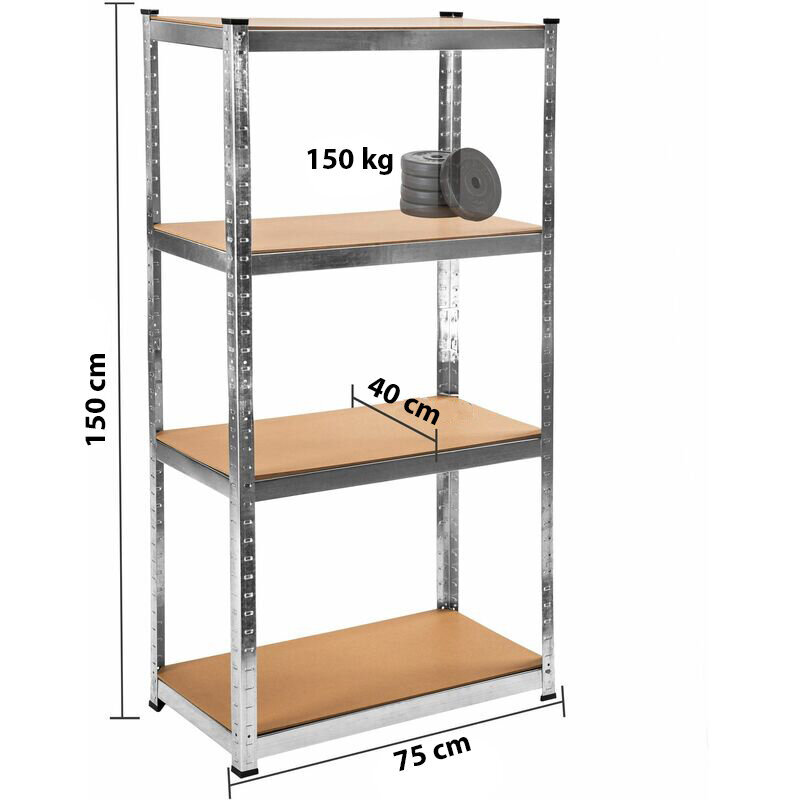 Uzglabāšanas plauktu stelāža Tonro Pro, 150x75x40 cm cena un informācija | Saimniecības plaukti | 220.lv