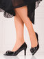 Sieviešu melni papēžu kurpes Shelovet ar ornamentiem цена и информация | Sieviešu kurpes | 220.lv
