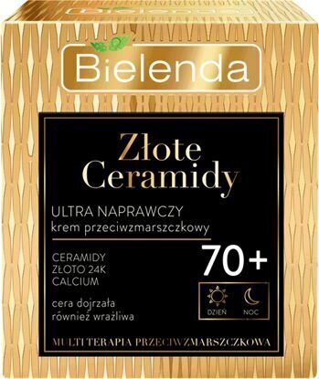 Pretgrumbu sejas krēms Bielenda Golden Ceramids 70+, 50 ml цена и информация | Sejas krēmi | 220.lv