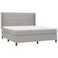 vidaXL atsperu gulta ar matraci, LED, gaiši pelēks audums, 180x200 cm cena un informācija | Gultas | 220.lv