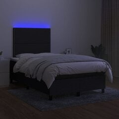 vidaXL atsperu gulta ar matraci, LED, melns audums, 120x200 cm цена и информация | Кровати | 220.lv