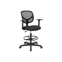 Biroja krēsls ar roku balstiem, melns цена и информация | Офисные кресла | 220.lv