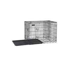 Metāla divdurvju suņu būris, 122x74,5x80,5 cm, melns цена и информация | Переноски, сумки | 220.lv