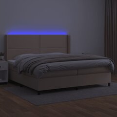 vidaXL atsperu gulta ar matraci, LED, kapučīno, 200x200 cm цена и информация | Кровати | 220.lv