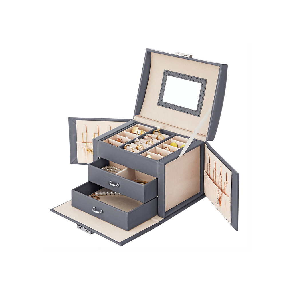 Juvelierizstrādājumu kastīte JBC154G01, pelēks cena un informācija | Interjera priekšmeti | 220.lv