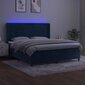 vidaXL atsperu gulta ar matraci, LED, tumši zils samts, 160x200 cm цена и информация | Gultas | 220.lv