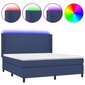 vidaXL atsperu gulta ar matraci, LED, zils audums, 180x200 cm цена и информация | Gultas | 220.lv