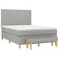 vidaXL atsperu gulta ar matraci, gaiši pelēka audums, 140x190 cm цена и информация | Gultas | 220.lv