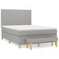 vidaXL atsperu gulta ar matraci, gaiši pelēka audums, 140x190 cm cena un informācija | Gultas | 220.lv