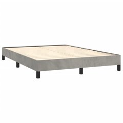 vidaXL atsperu gulta ar matraci, gaiši pelēks samts, 140x200 cm цена и информация | Кровати | 220.lv