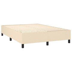 vidaXL atsperu gulta ar matraci, krēmkrāsas audums, 140x190 cm цена и информация | Кровати | 220.lv