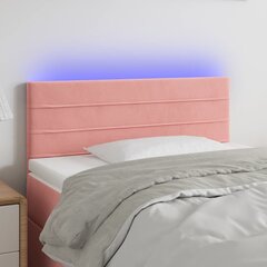 vidaXL gultas galvgalis ar LED, 80x5x78/88 cm, rozā samts цена и информация | Кровати | 220.lv